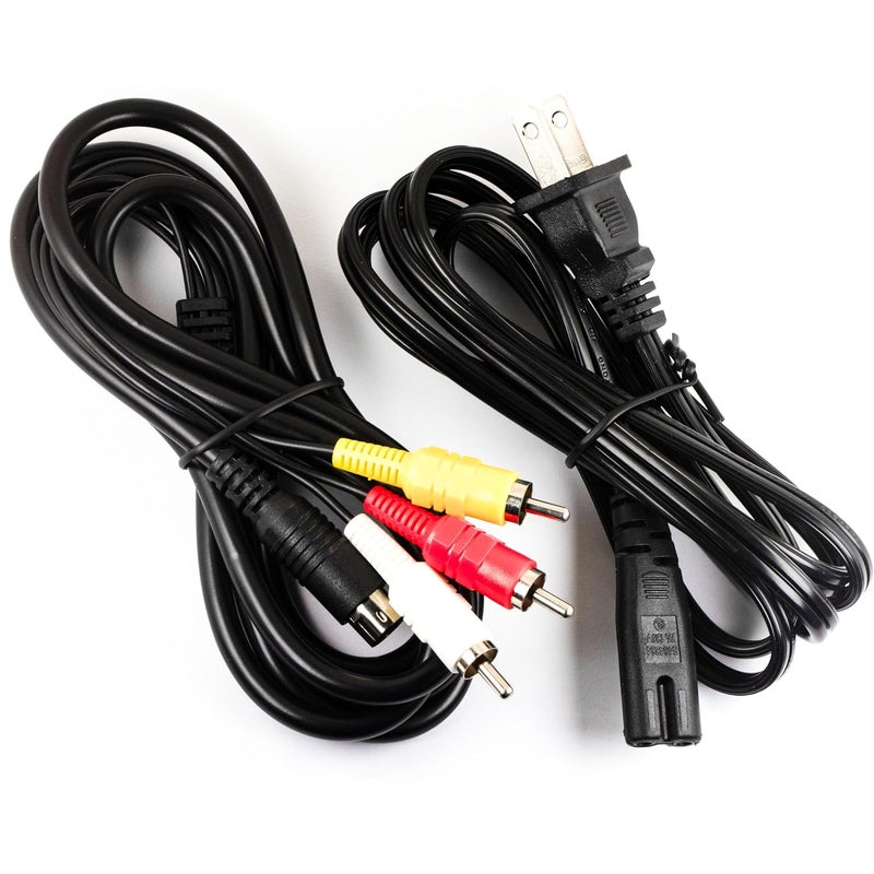 jujinglobal كابل RCA AV (5.9 قدم) وسلك طاقة (4.9 قدم) لجهاز Sega Saturn Console TV - Image 1